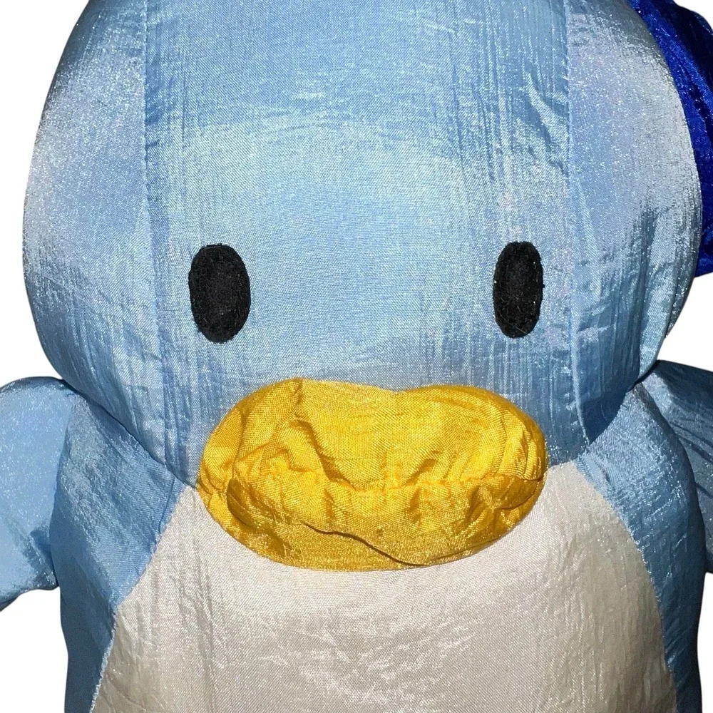 Vtg Sanrio Tuxedo Sam Penguin Plush Stuffed Animal Nylon Parachute Puffalump 12